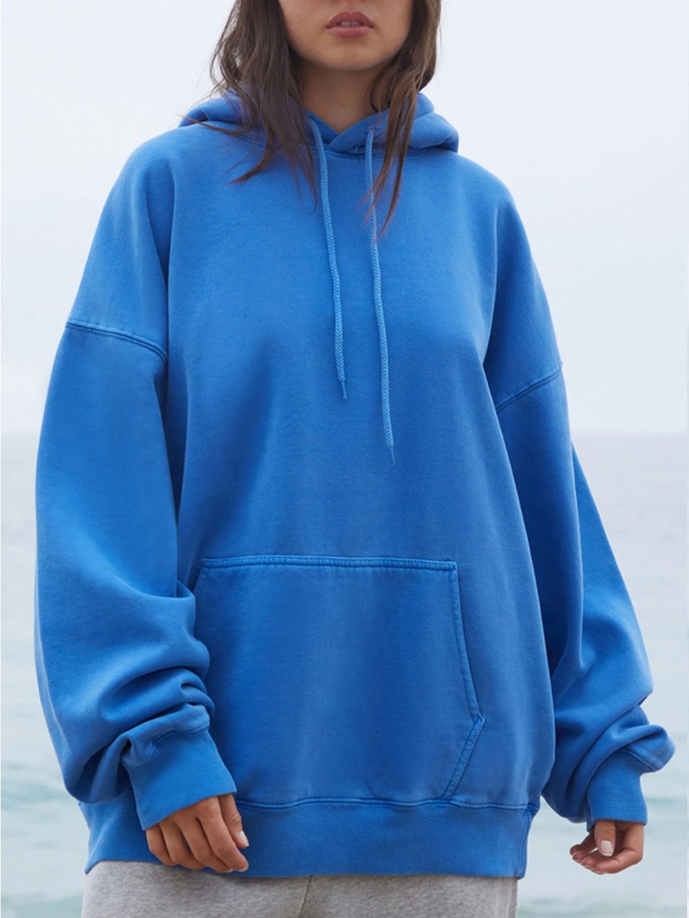 John Galt Blue Christy Oversized Hoodie